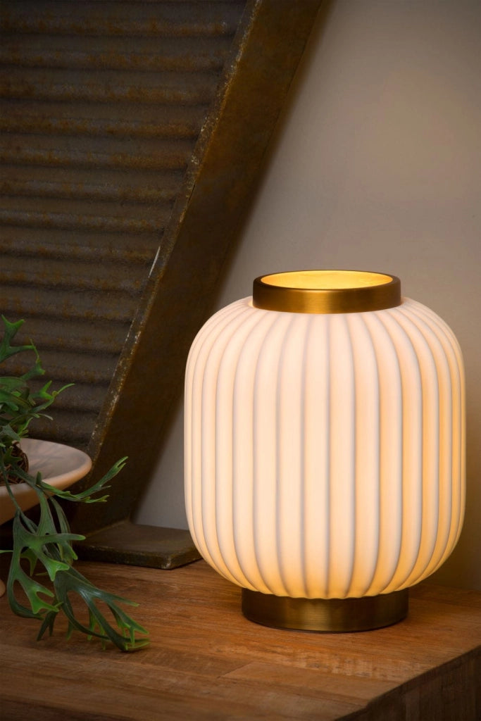 Lampada da tavolo Lucide Gosse porcellana oro E14 40W