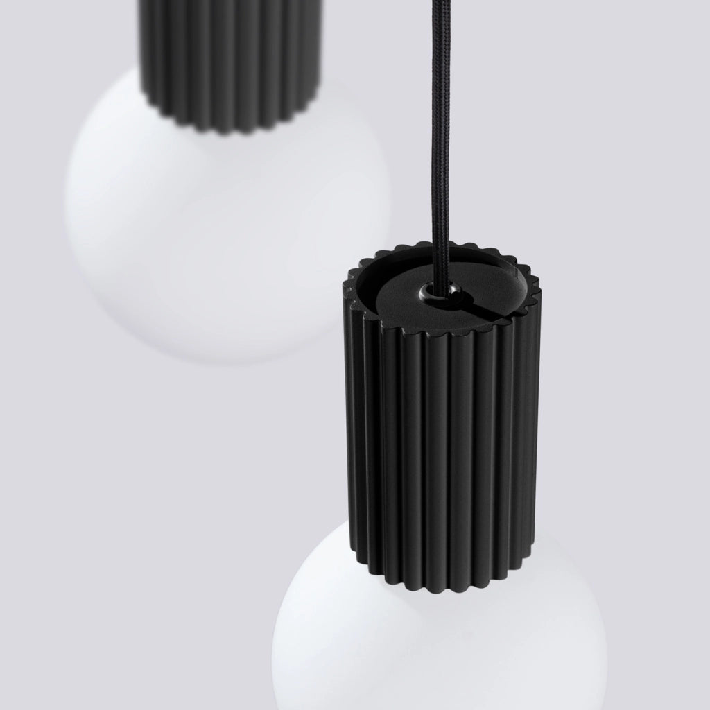 Lampada sospensione moderna 3 luci nera SFERA PureLume