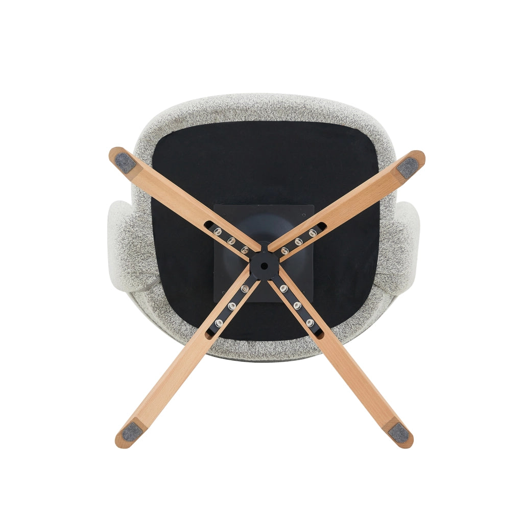 SEDIA girevole 2 pezzi 81,5 cm Tessuto grigio chiaro e legno massello