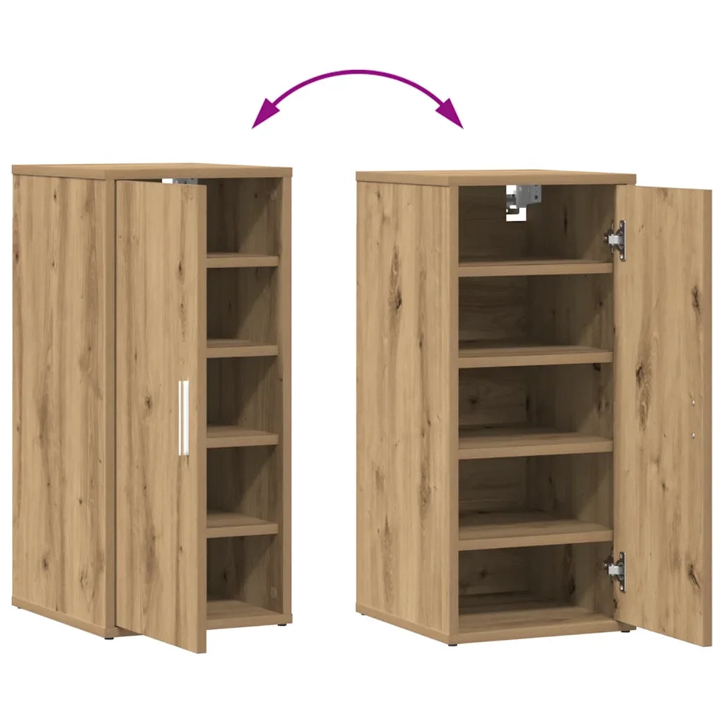 Scarpiera con anta 32 x 35 x 70 cm ampio spazio contenitivo stile artigianale legno di rovere ingegnerizzato 02_0050917
