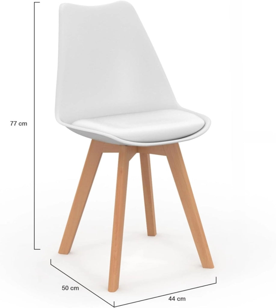 Set di 8 sedie scandinave SARA colore misto bianco x2, grigio chiaro x2, grigio scuro x2, nero x2
