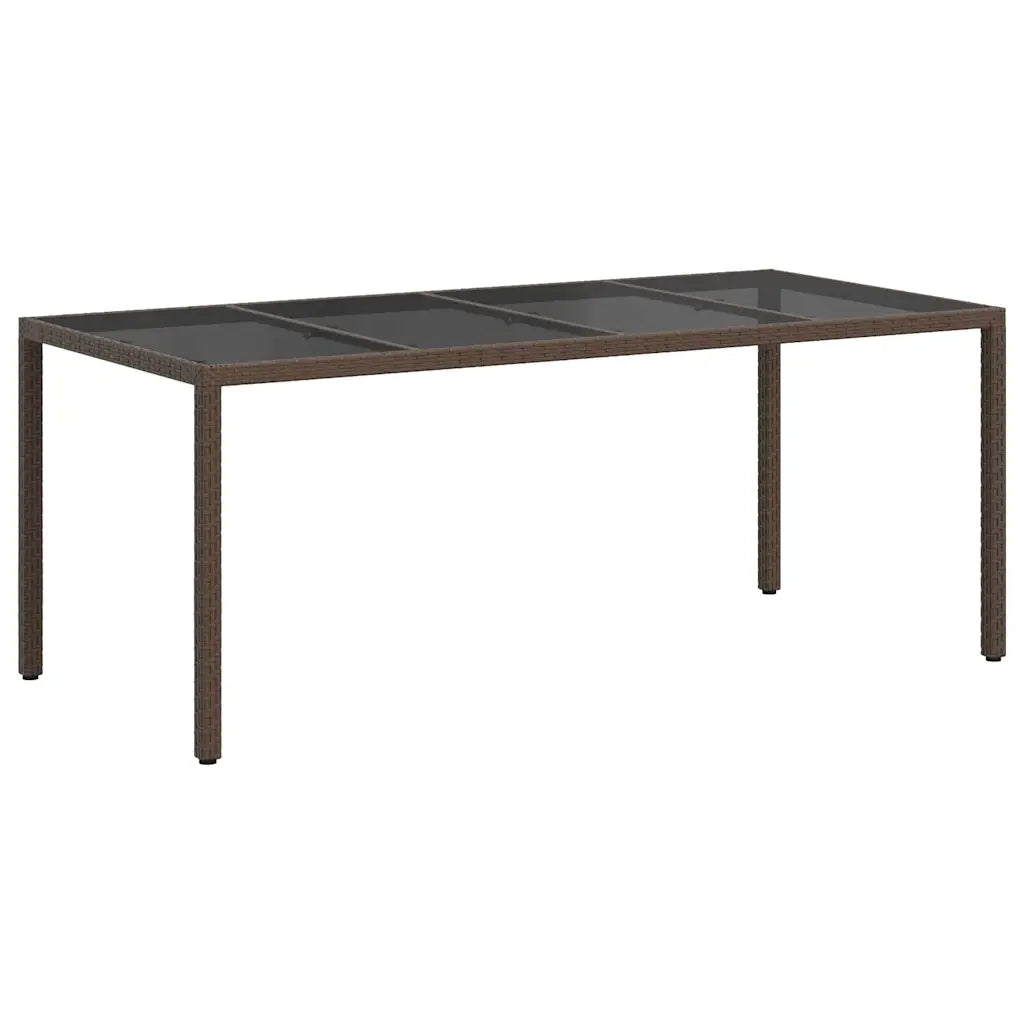 Tavolo da Giardino | Tavolino da esterno Marrone 190 x 90 x 75 cm polyrattan