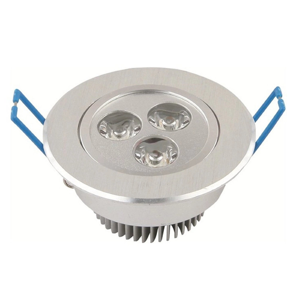 Trade Shop - Faretto 3 Led 3 W Ad Incasso Con Alette A Molla Rotondo Luce Fredda O Calda - -bianco Freddo      -