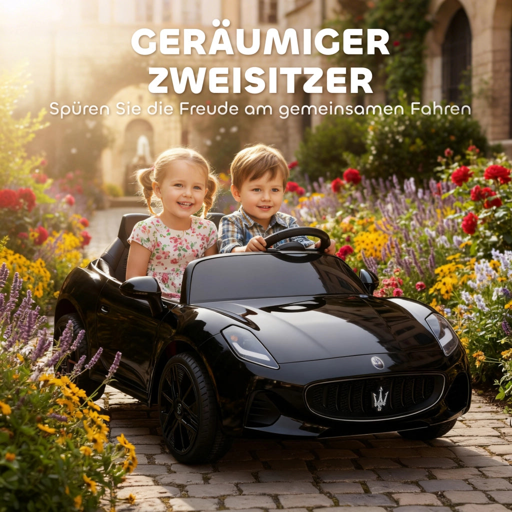 Auto Elettrica Maserati per Bambini 2 Posti ¨C Xylo ¨C 12V con Telecomando LED Musica Nero