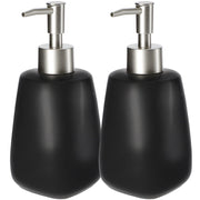 Dispenser di sapone liquido KADAX da 400 ml in ceramica nera, 2 pezzi