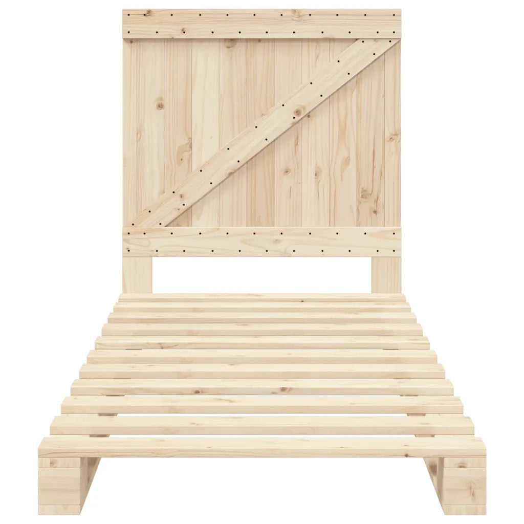 Giroletto con Testiera 90x200 cm in Legno Massello di Pino 3281550