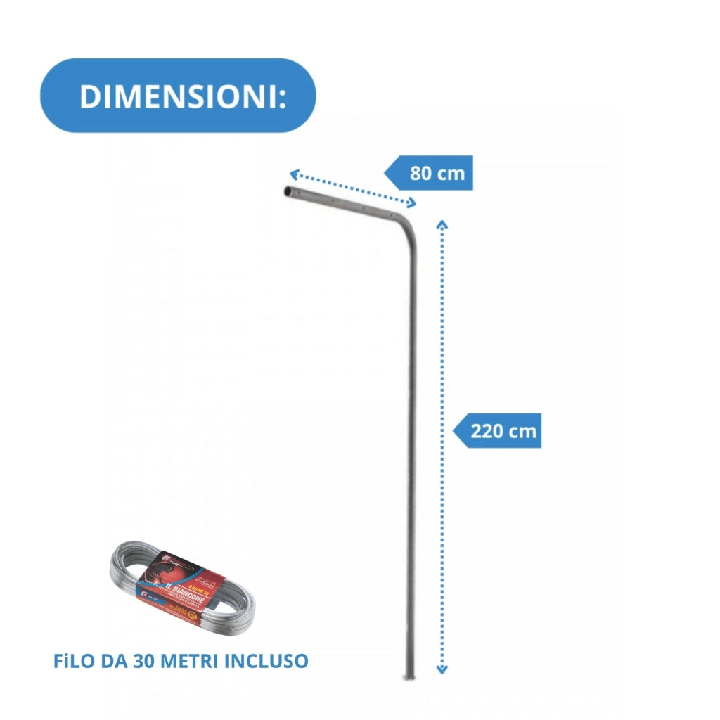 Andrys Stendi Biancheria Esterno Non Smontabile Verde H220cm (Filo 30m)