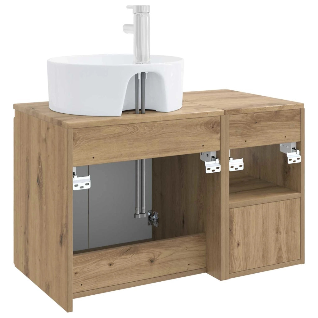 Set di mobili per il bagno 2 pz Rovere Artigianale 3404083