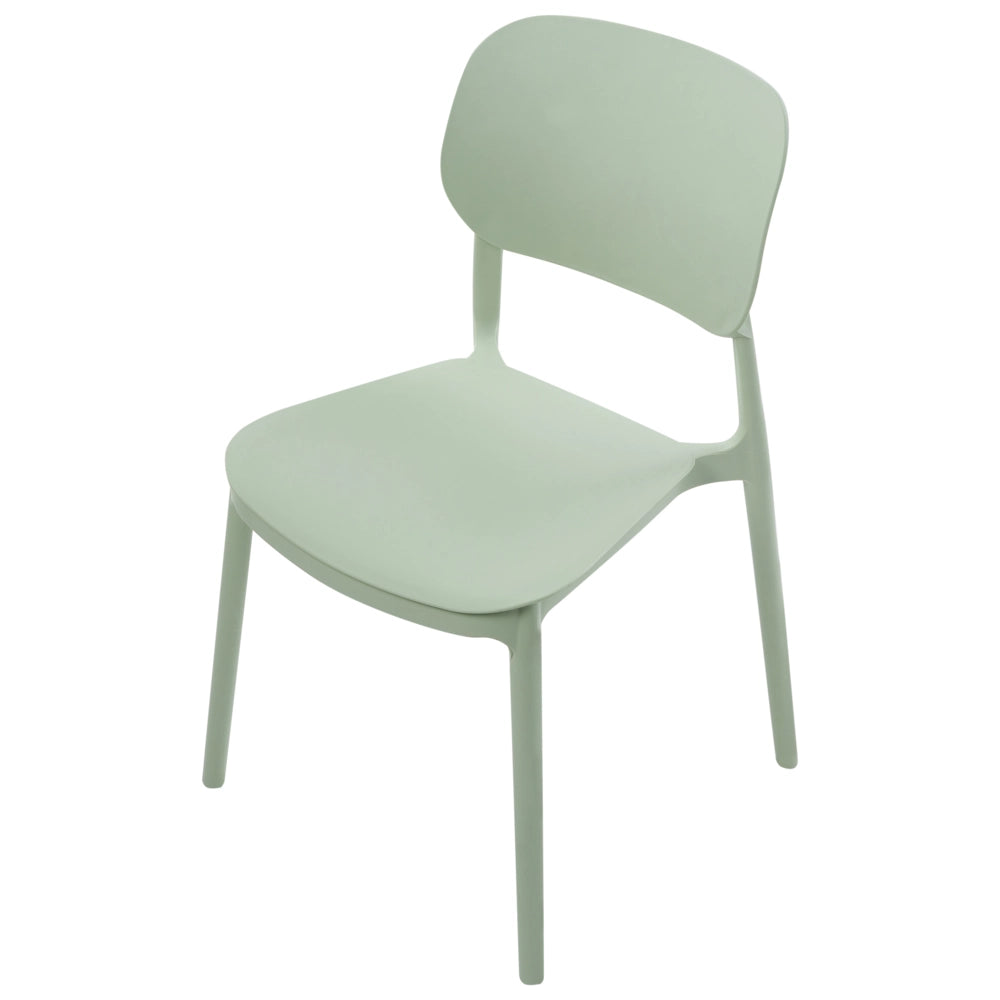 Set di 4 sedie da giardino in plastica sintetica impilabili per esterni verde chiaro sedie impilabili e leggere