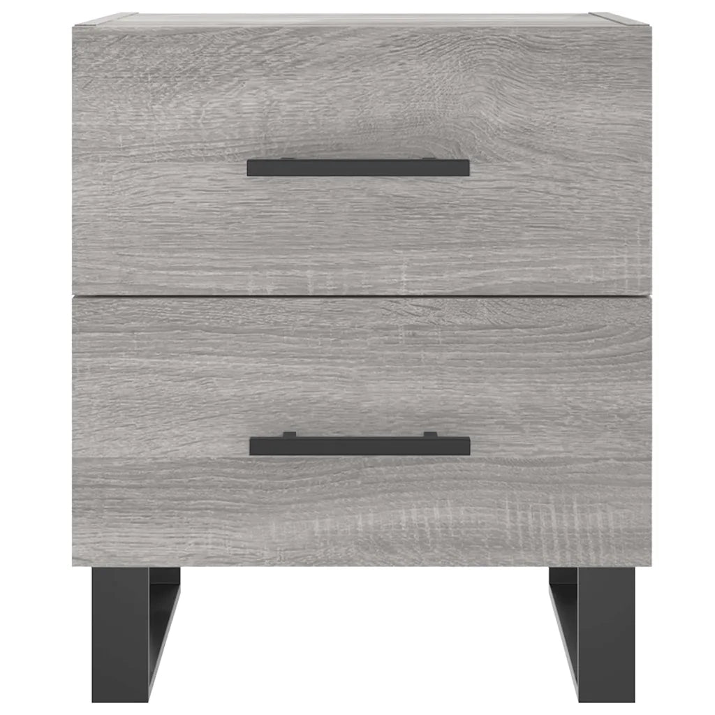 Set di 2 Comodini | Armadio da Notte | Mobiletto da notte Grigio Sonoma 40x35x47,5 cm in Legno Multistrato
