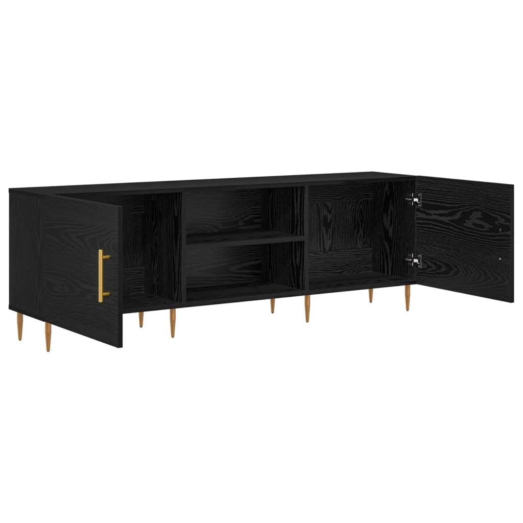 Mobile TV Rovere nero 150 x 30 x 50 cm Legno multistrato 879597