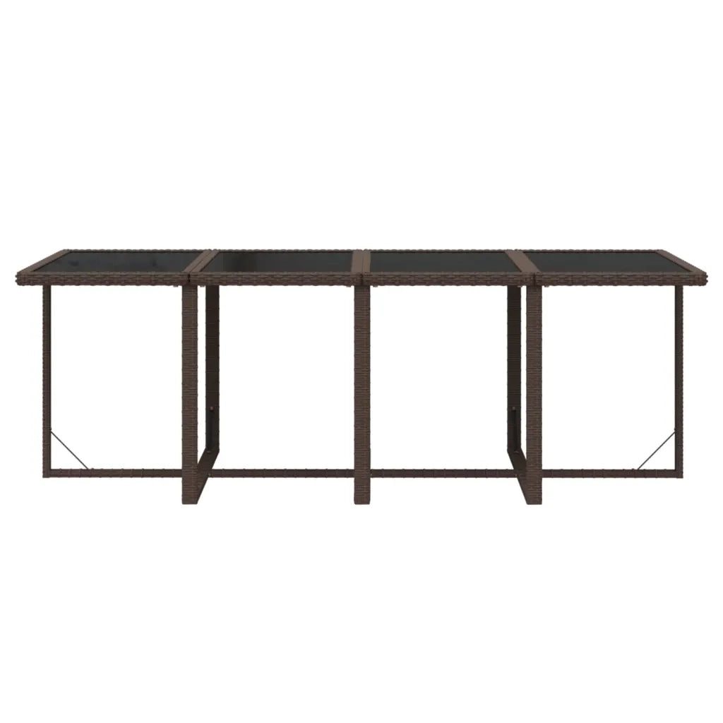 Set da Pranzo per Giardino 9 pz con Cuscini Polyrattan Marrone cod mxl 38858