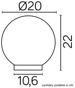Lampada sfera giardino bianca 20cm E27 IP44 SU-MA G200Z
