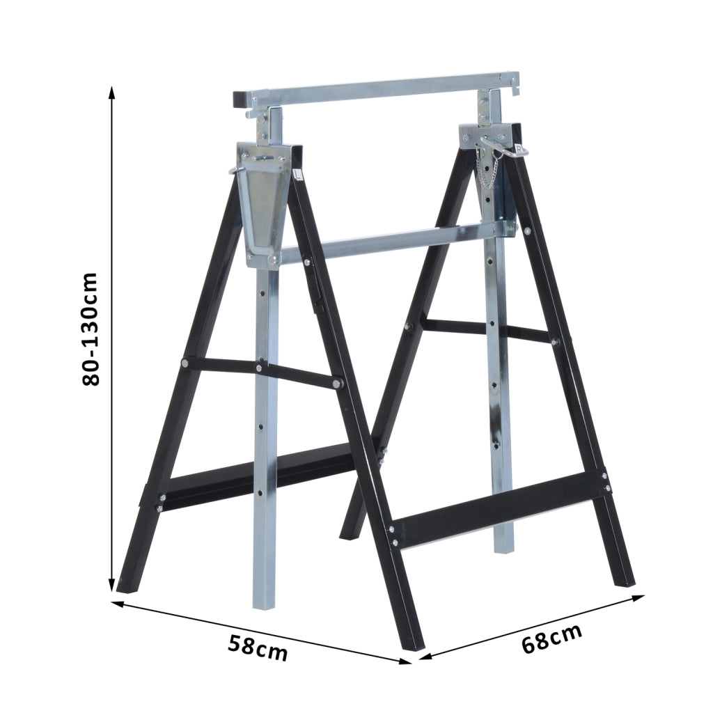 Tavolo Pieghevole Regolabile ¨C Zephmum ¨C Nero 80-130 cm