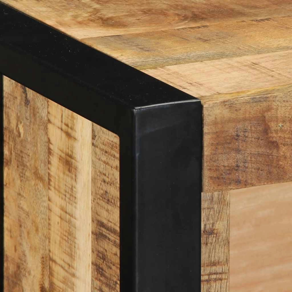 Pratico mobile porta TV da parete con contenitore 80 x 30 x 25 cm in legno massello di mango grezzo 02_0057661