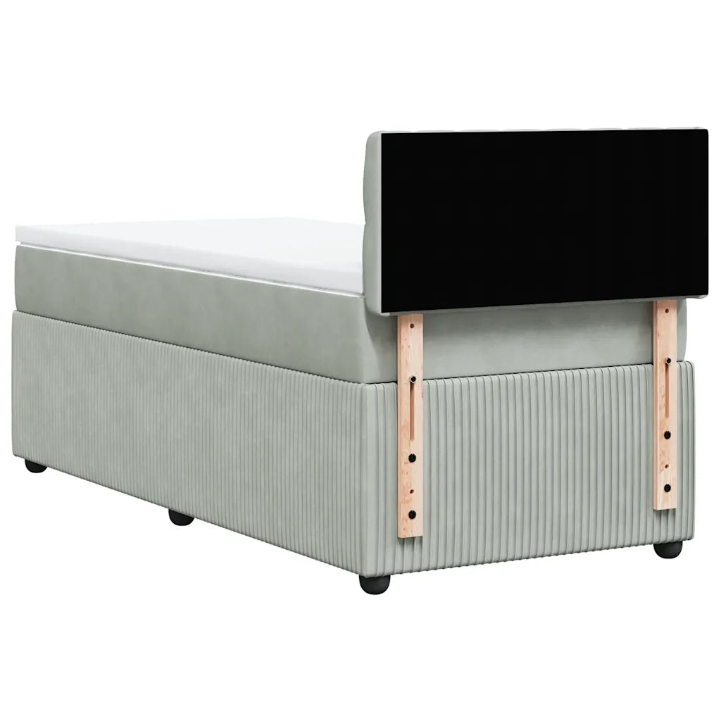 Giroletto a Molle con Materasso Grigio Chiaro 80x200 cm Velluto 3289896