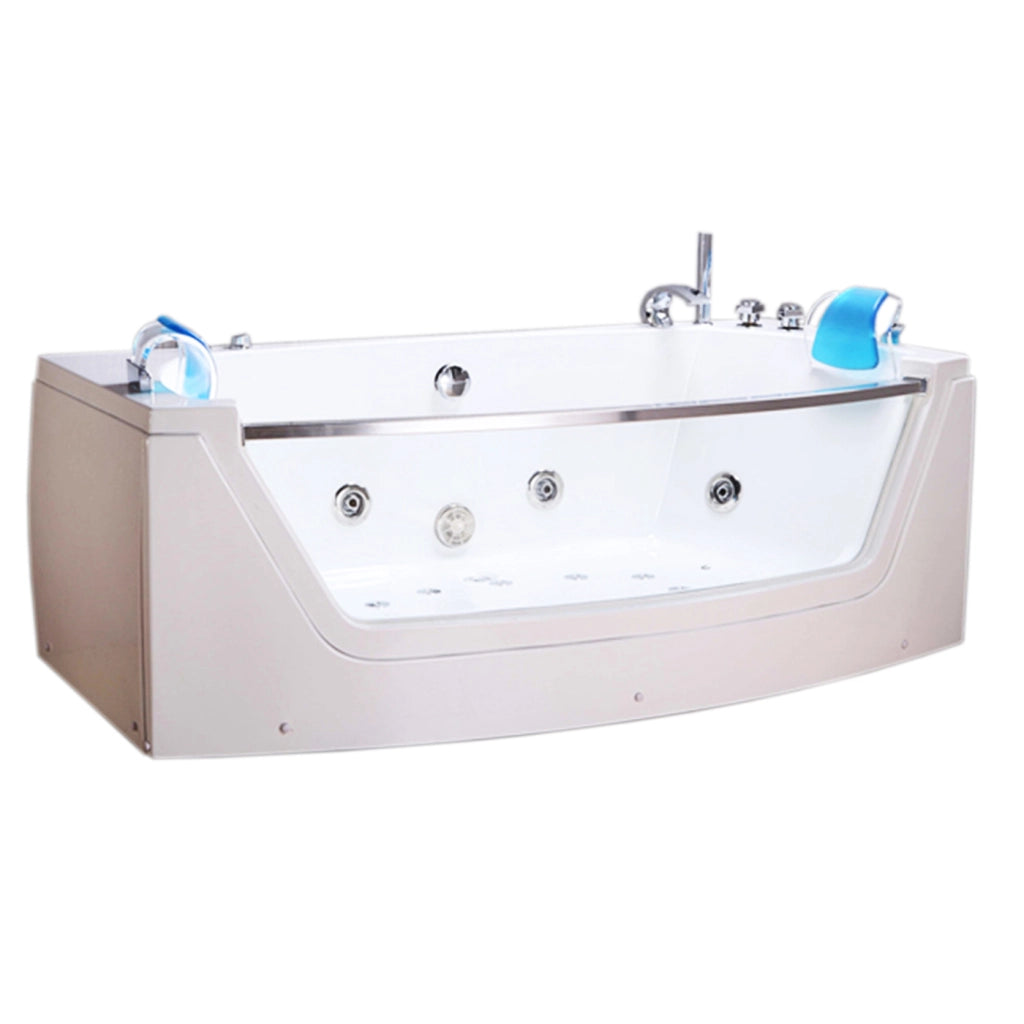 Vasca idromassaggio bianca 180 X 90 cm Cromoterapia 14 getti – Privilege