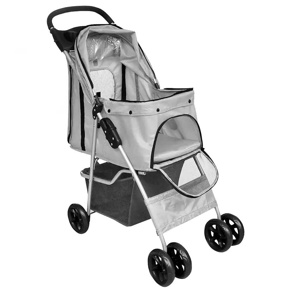 Passeggino per Cani/Gatti Pieghevole Grigio CFW2520317
