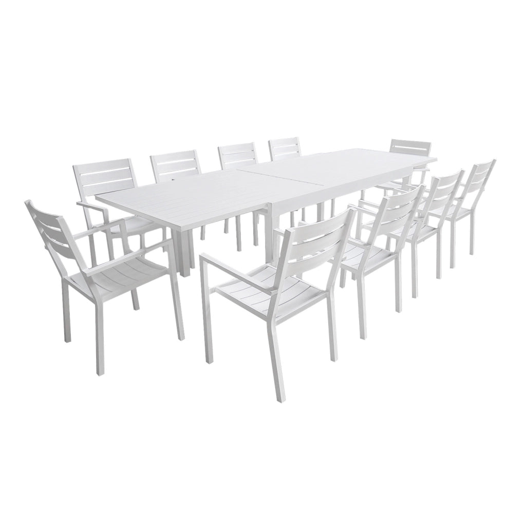 VENEZIASet di mobili da giardino estensibili in alluminio 180/300 - bianco
