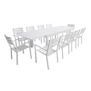 VENEZIASet di mobili da giardino estensibili in alluminio 180/300 - bianco