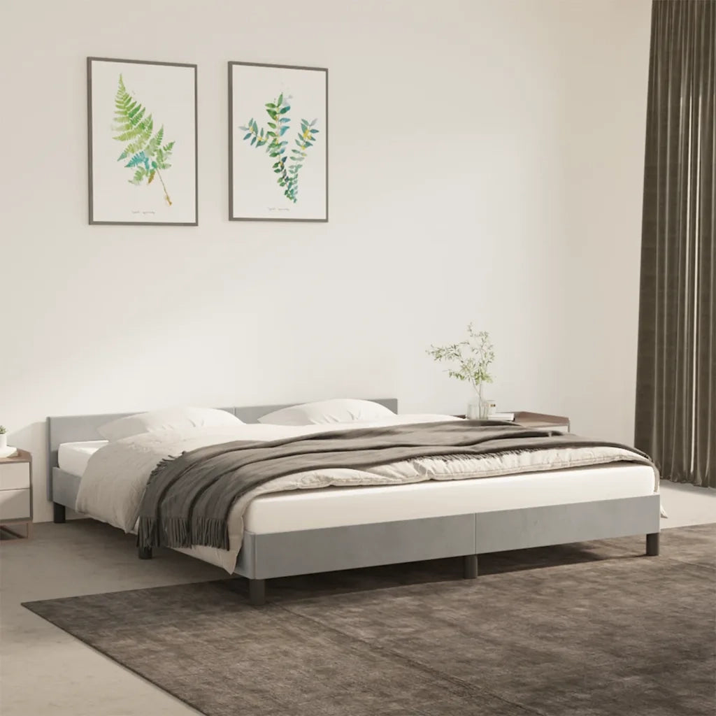 Giroletto senza Materasso-Struttura Letto Grigio Chiaro 160x200 cm Velluto 578187