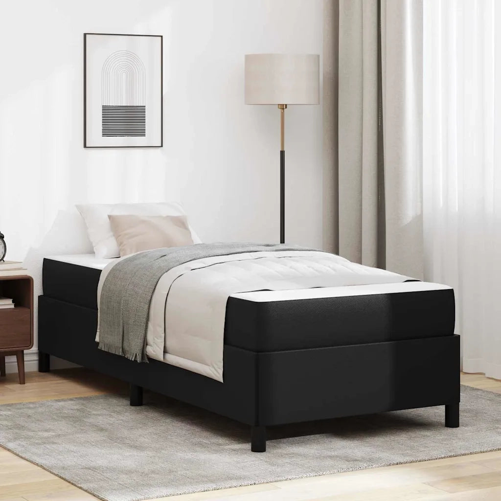 Struttura del letto con materasso Nero 100 x 200 cm Tessuto 3398984
