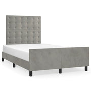 Letto matrimoniale | Letto per adulti | Giroletto senza Materasso Grigio Chiaro 120x200 cm Velluto