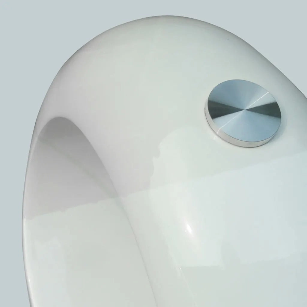 Tavolino da Salotto con Ripiano Ovale in Vetro Bianco Lucido 240318