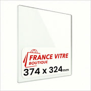 374 x 324 x 4 mm - Vetro per stufa a legna - vetro camino di ricambio - vetro per caminetto resistente al fuoco - France Vitre