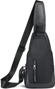Borsa da spalla per uomo, tasca da spalla acqua resistente, borsa da spalla con porta carica USB, zaino da viaggio, zaino da trekking, zaino da bicicletta