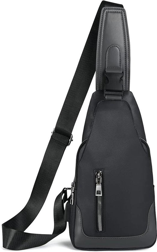 Borsa da spalla per uomo, tasca da spalla acqua resistente, borsa da spalla con porta carica USB, zaino da viaggio, zaino da trekking, zaino da bicicletta