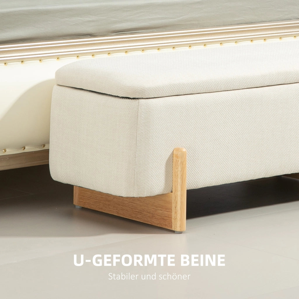 PANCA CONTENITORE 111x44x44,5 cm Beige in poliestere