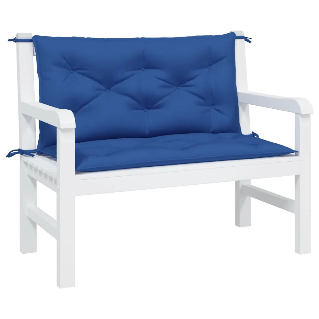 Cuscini Panca Giardino 2pz Blu Reale 100x50x7 cm Tessuto Oxford 361669