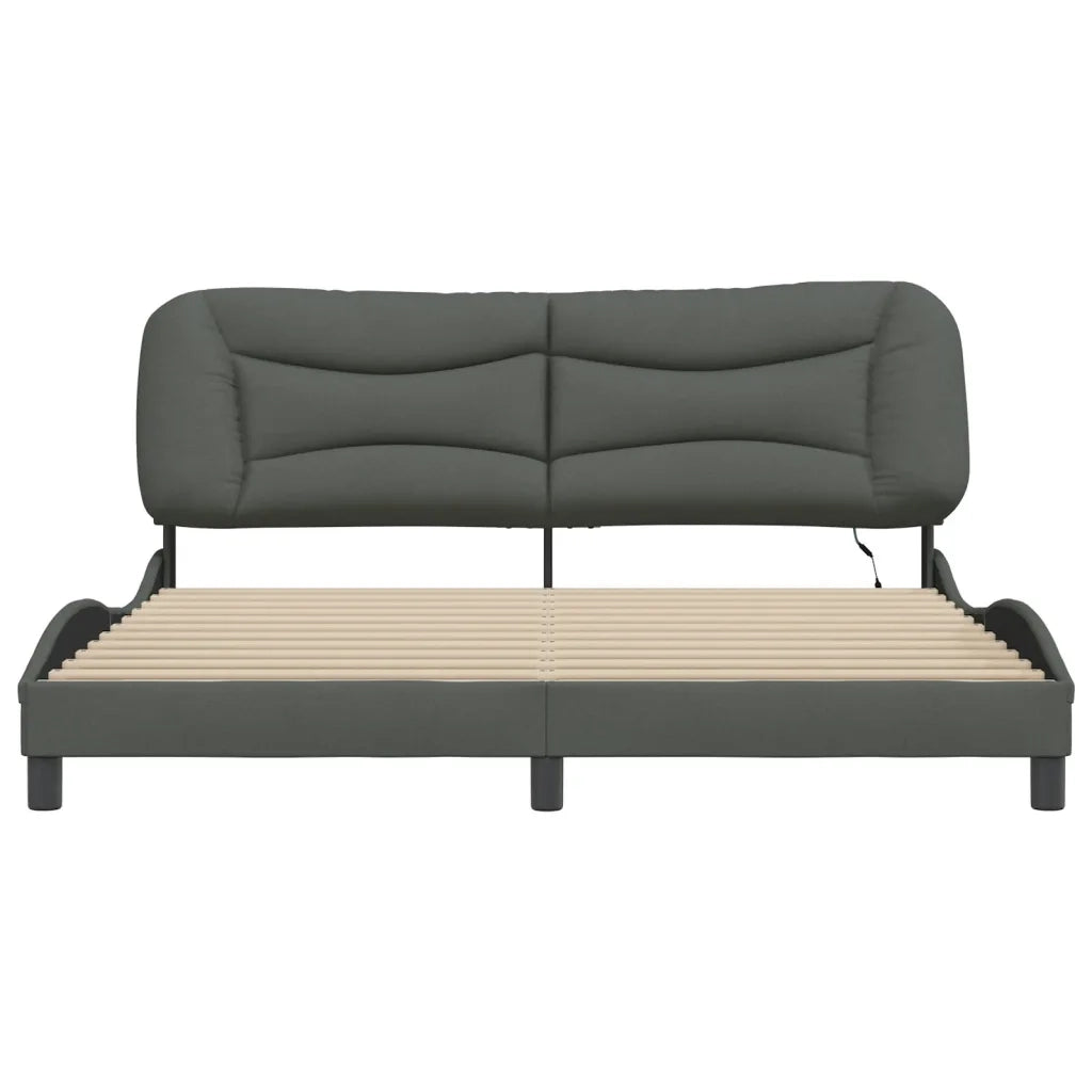 Giroletto con LED senza Materasso-Struttura Letto Hvar 180x200 cm Tessuto 361630