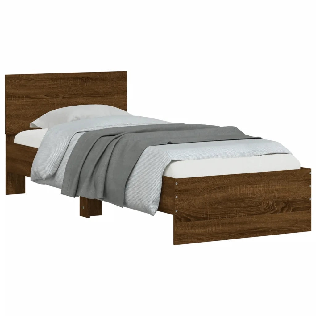 Giroletto senza Materasso con Testiera Rovere Marrone 90x200 cm 838630
