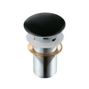 Piletta click clack con tappo nero lucido in ceramica senza troppopieno