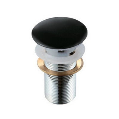 Piletta click clack con tappo nero lucido in ceramica senza troppopieno