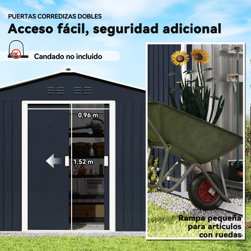 Casetta da Giardino ¨C zephmum ¨C Grigio Scuro 277x195x192 cm