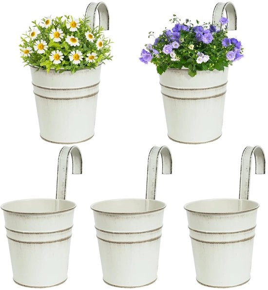 Set di vasi da fiori appesi - 5 pezzi - metallo robusto - 17,5 cm