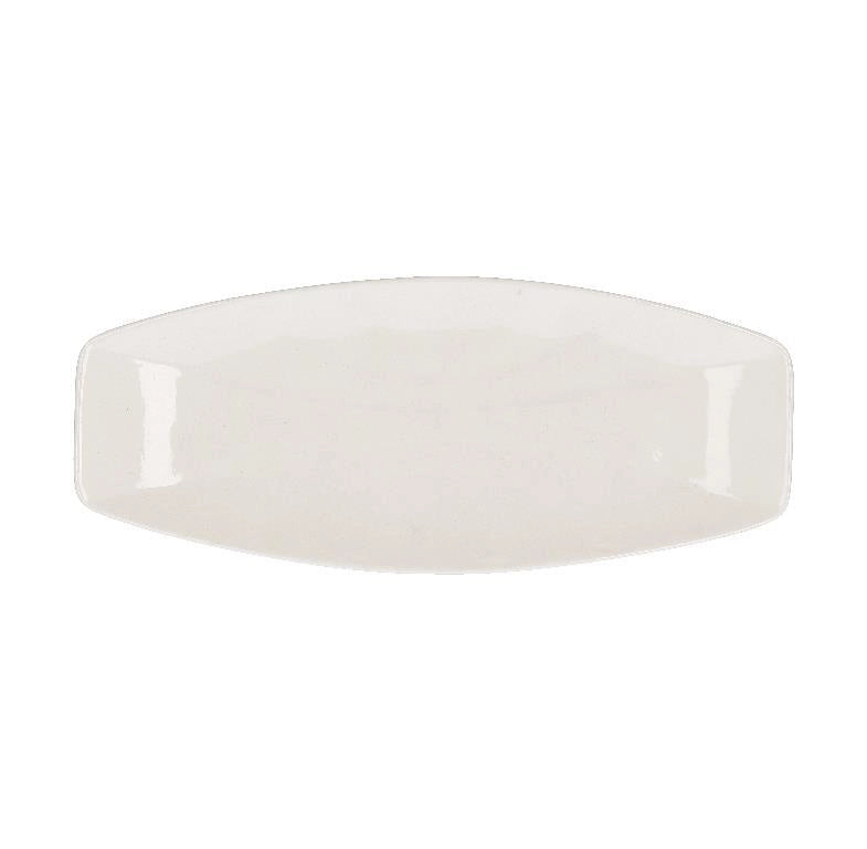 Piatto Vassoio Smussato in Porcellana Bianca Ovale 30,5 x 12,5 cm