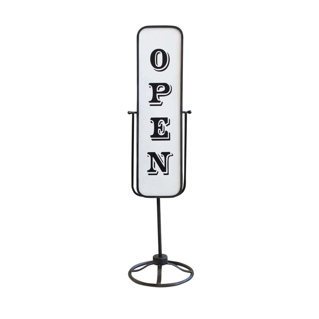 Cartello open close in Acciaio cm 30x30x120 5 - OPEN