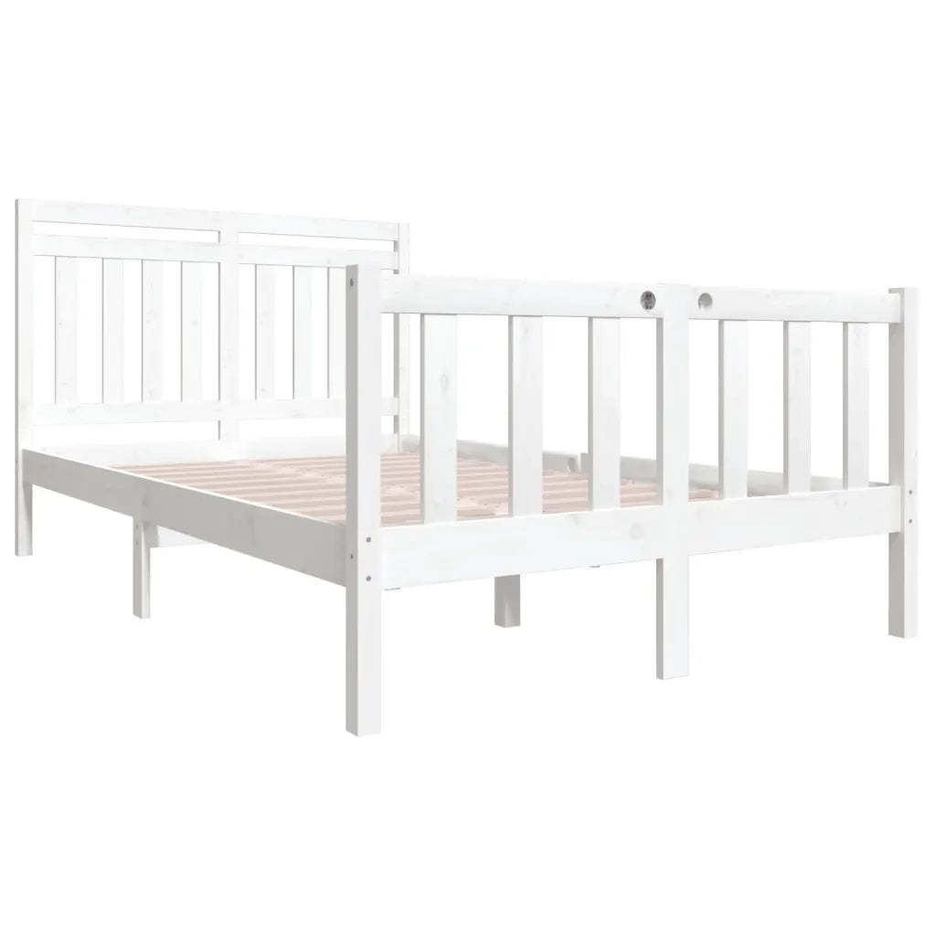 Giroletto-Struttura Letto Bianco in Legno Massello 140x190 cm 565117