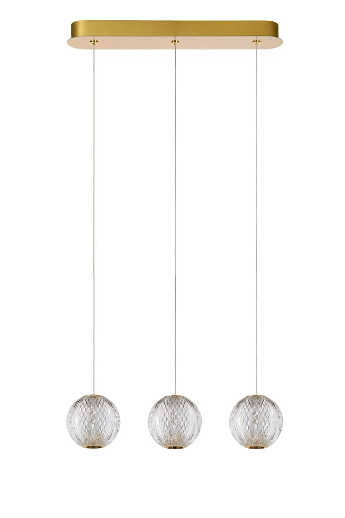 Lampada sospensione Cintra 3 sfere oro LED12,6W Lucide