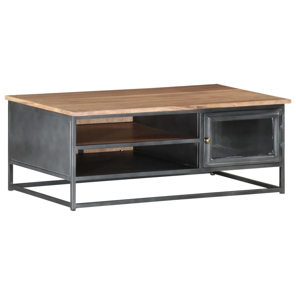Tavolino da salotto | Tavolino da caff¨¨ | Tavolino da Soggiorno Grigio 90x50x35 cm in Massello di Acacia