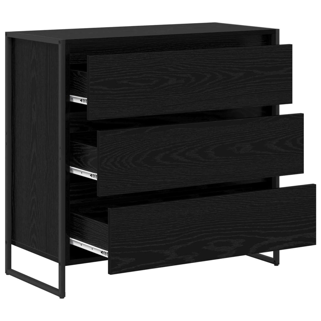 Credenza | Madia | Buffet da pranzo | Armadio da pranzo Rovere Nero 79 x 36 x 75.5 cm Legno multistrato