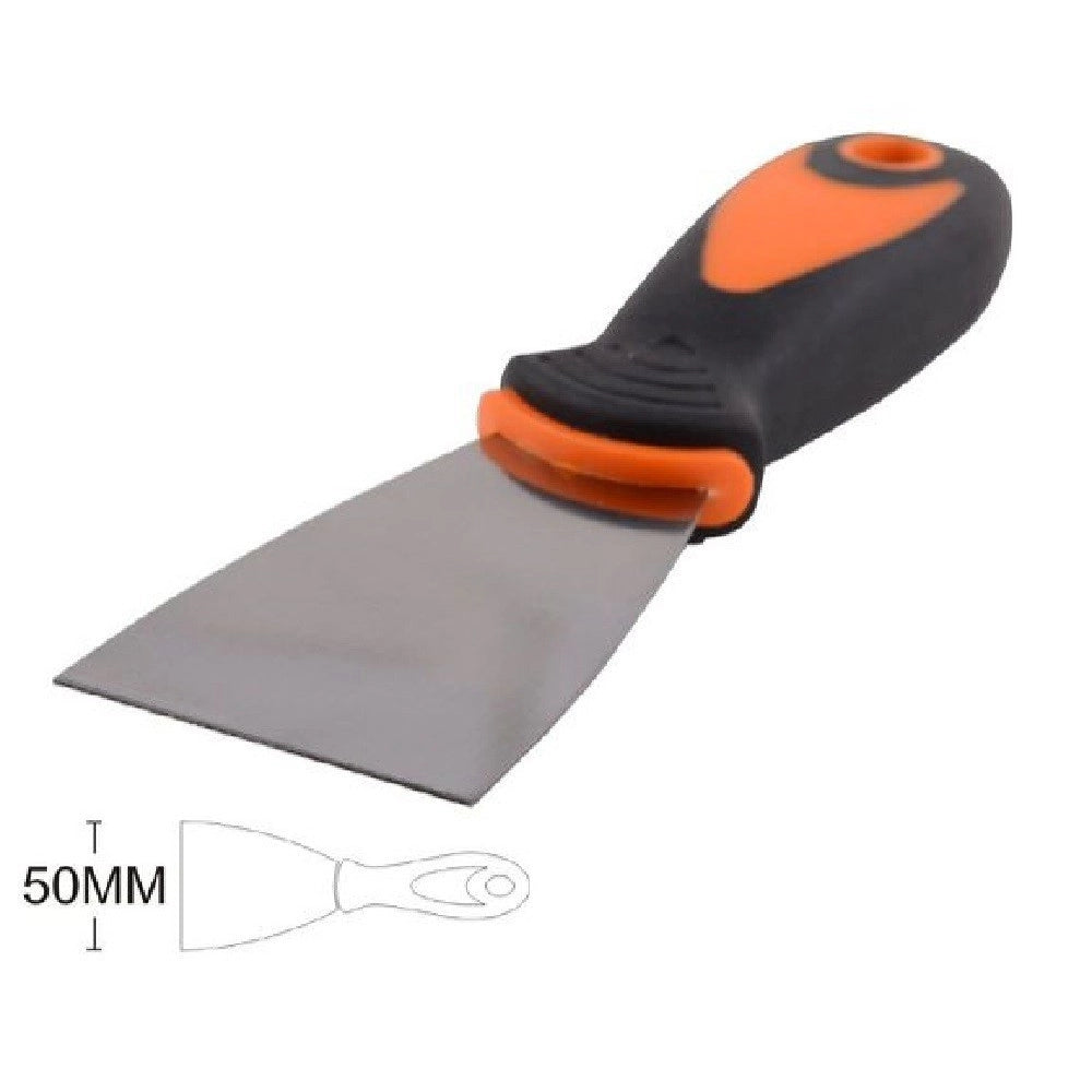 Trade Shop - Spatola Per Pareti In Acciaio 50 Mm 2" Ferramenta Con Maniglia Antiscivolo 90418 -