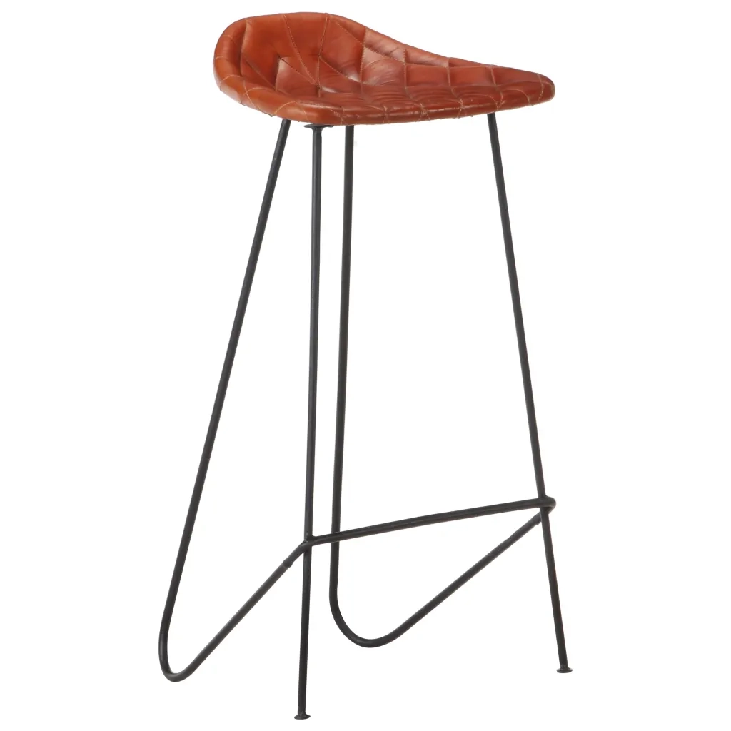vidaXL Set da Bar 7 pz in Legno Massello di Acacia e Vera Pelle