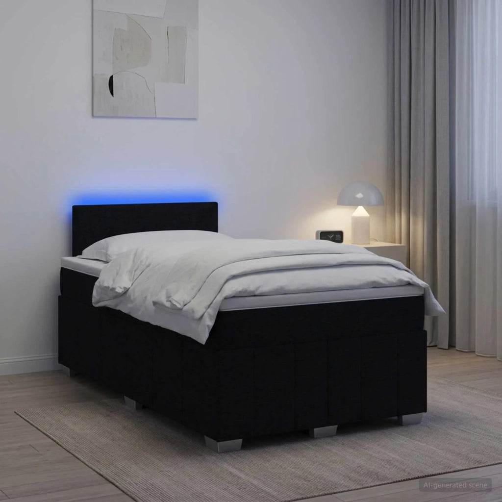 Letto box spring con materasso Nero 120 x 190 cm Tessuto 3452630