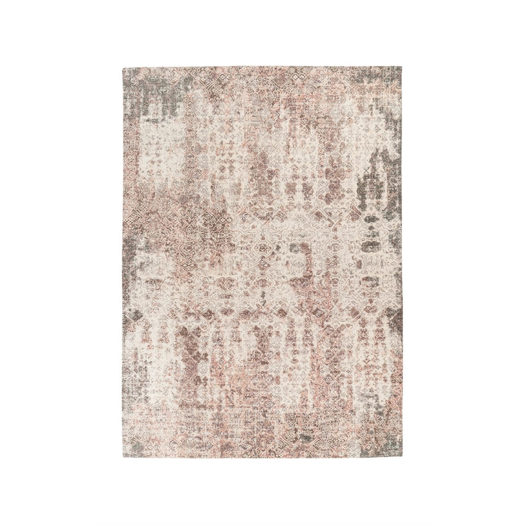 Tappeto Percy 200 in cotone ruggine e grigio