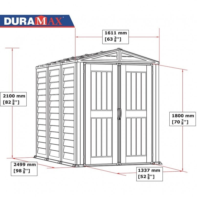 Casetta in PVC YardMate PLUS 5'x8' Duramax, 171 x 250 x 210 cm